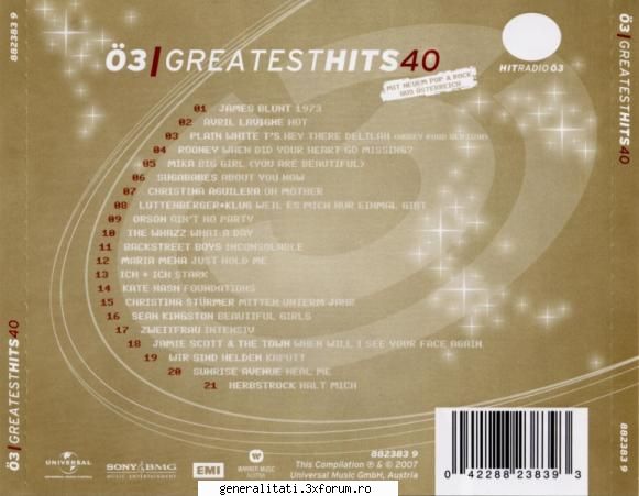 spate cd va - oe3 greatest hits vol.40 (2007) - pop [album full]